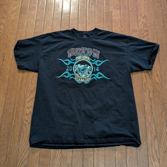 2014 Port Dover Friday the 13th Biker Destination 13 Lighthouse T-Shirt XXL - Picture 3 of 4